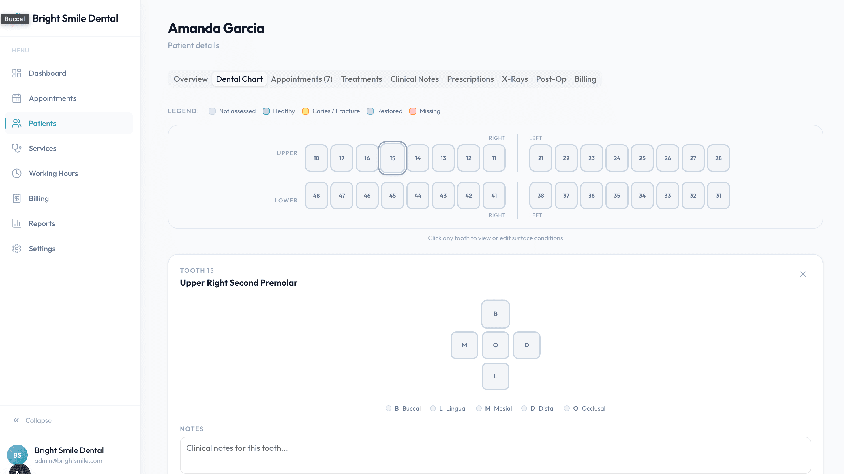 Dental charting
